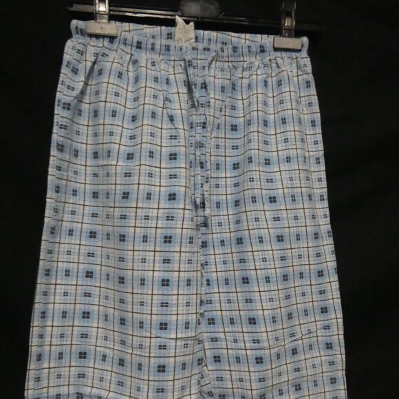 Blue Plaid Pajama Pants | medium | 100% cotton | Stretchy Waist and Drawstring - Picture 6 of 16